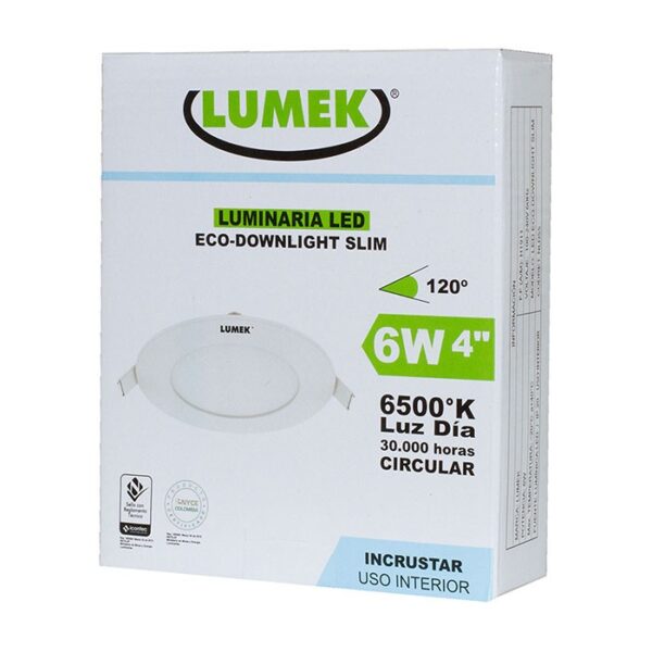 Luminaria Led Eco Downlight Bc4 6W 6500k Incrustar