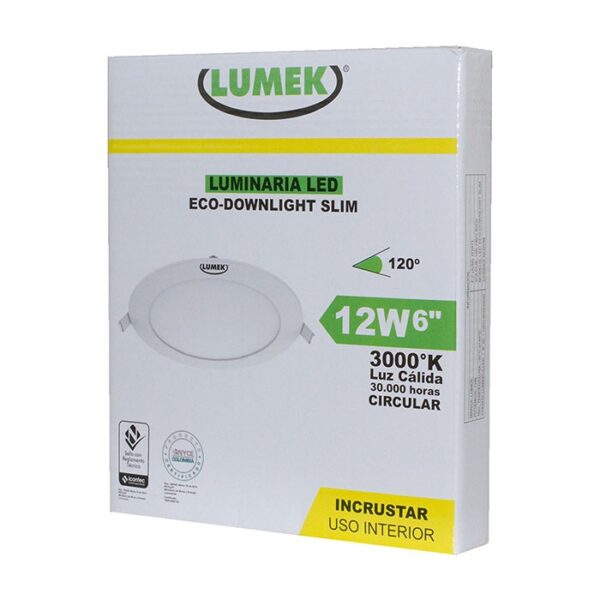 Luminaria Led Eco Downlight Bc6 12W 3000k Circular