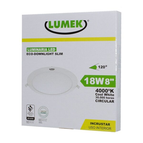 Luminaria Led Eco Downlight Bc8 18W 4000k