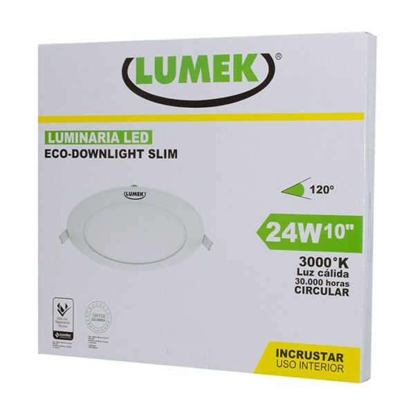 Luminaria Led Eco Downlight Bc10 24W 3000k Circular