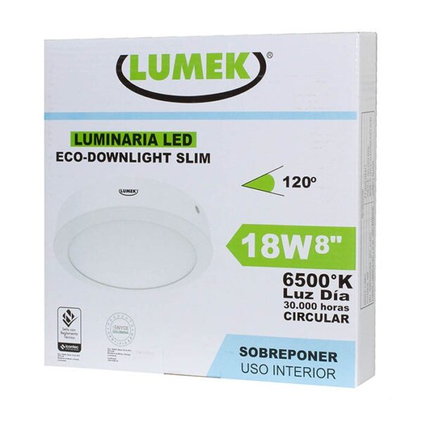 Bombillo Led Eco Downlight Bc8 Sobreponer Circular