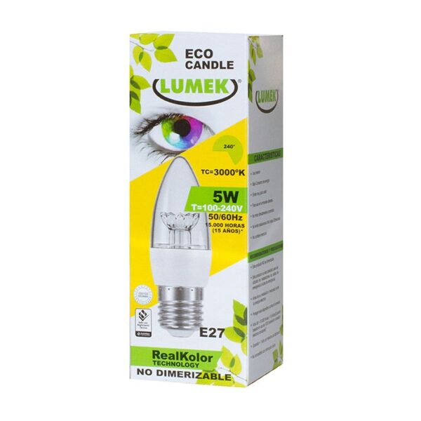 Bombillo Led Eco Vela 5W 3000k 100-240V