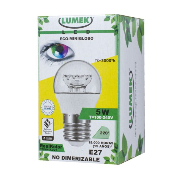 Bombillo Led Eco Miniglobo 5W 3000K