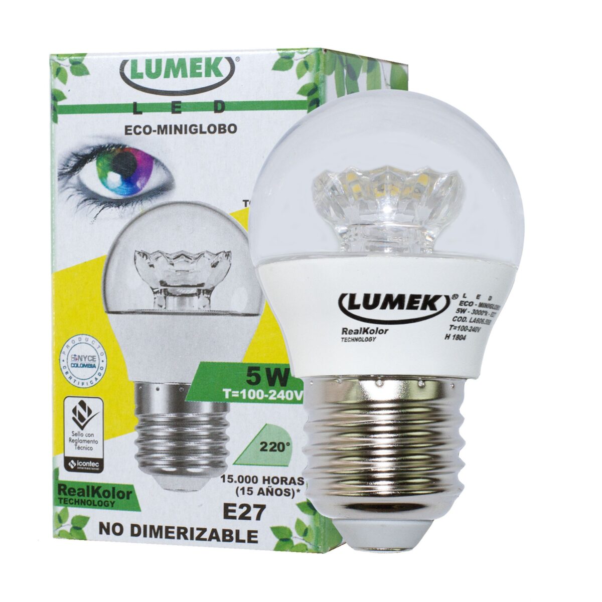 068LUK063-3 Bombillo Led Eco Miniglobo 5W 3000K - Imagen 3