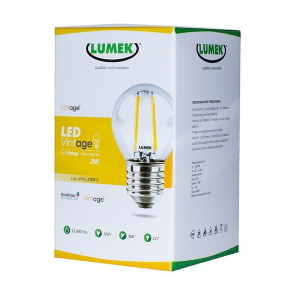 Bombillo Led Eco Vintage Vela 2W 2700k