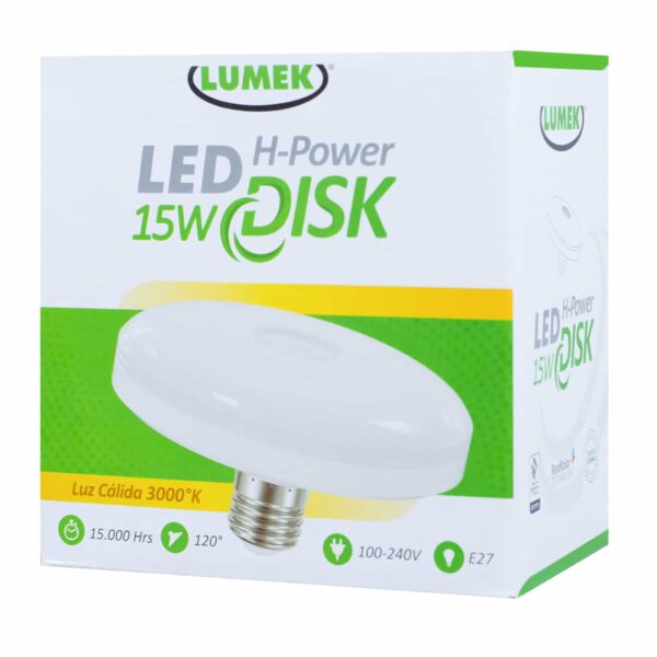 Bombillo Led Eco H Power Disk 15W 3000K