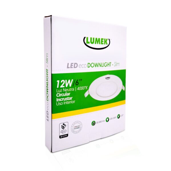 Luminaria Led Eco Downlight Bc6 Slim 12W Incrustar