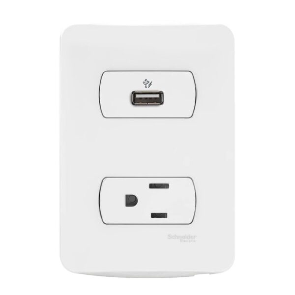 MILUZ Cargador USB y Tomacorriente Sencilla 15A UE 6