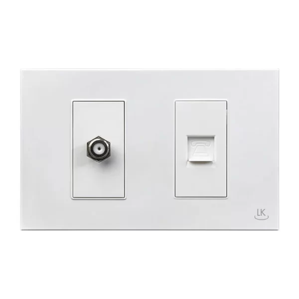 toma tipo coaxial tv + toma telefónica lumek